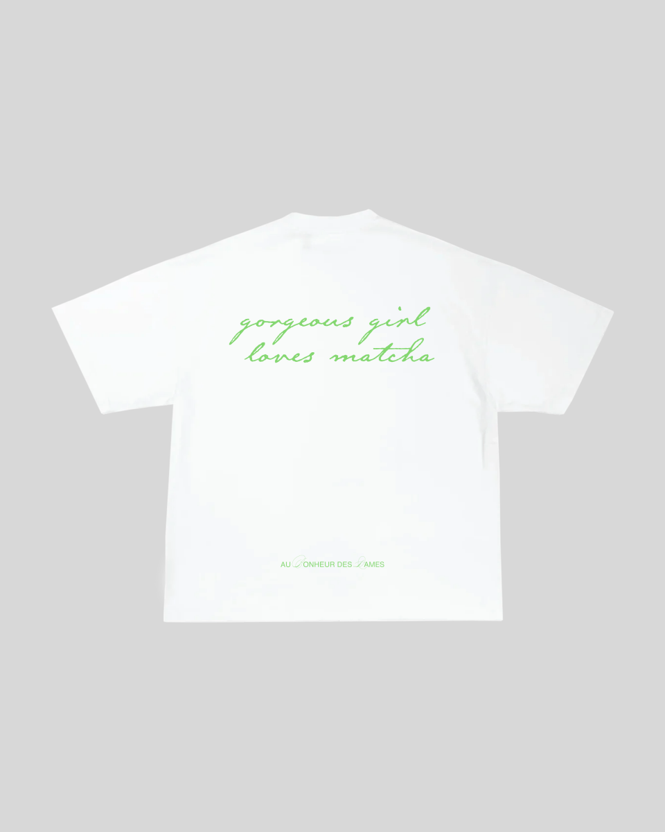 T-SHIRT - GORGEOUS GIRL LOVES MATCHA - AU BONHEUR DES DAMES